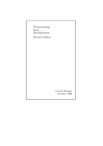 Programming from Specifications