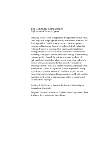 The Cambridge companion to eighteenth-century opera