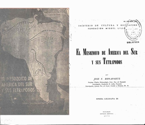 El Mesozoico De América Del Sur y Sus Tetrápodos