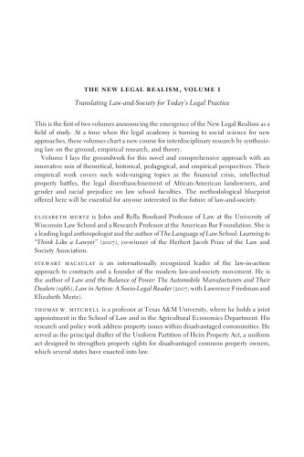 The new legal realism. Volume I, Translating law-and-society for today’s legal practice