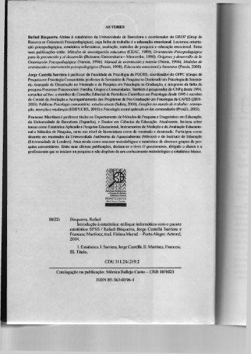 Introdução à estatística : enfoque informático com o pacote estatístico SPSS