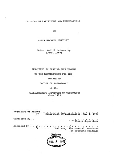 Studies in partitions and permutations [PhD thesis]