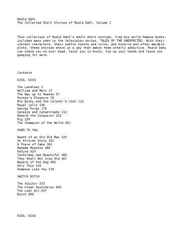 The Collected Short Stories of Roald Dahl