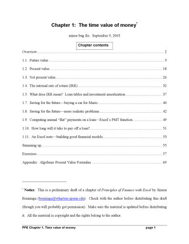 Principles of finance with Excel