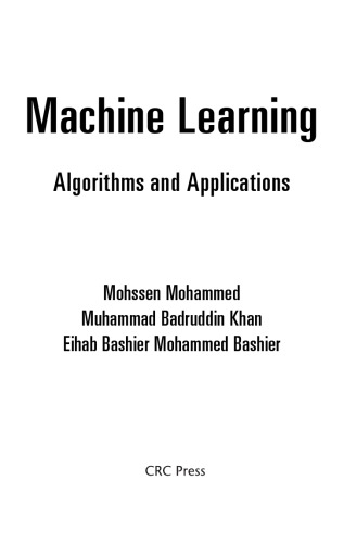 Machine Learning. Algorithms and Applications