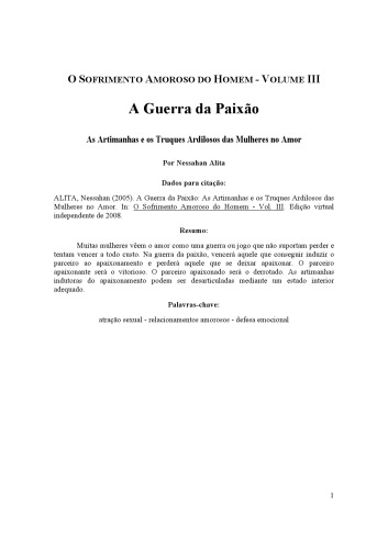 A Guerra da Paixão: As Artimanhas e os Truques Ardilosos das Mulheres no Amor
