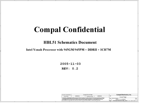 Compal Confidential : HBL51 Schematics Document : Intel Yonah Processor with 945GM/945PM + DDRII + ICH7M