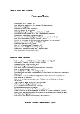 Alltagsthemen für mündliche Prüfungen