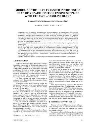 Modeling the heat transfer in the piston head of a spark ignition engine supplied with ethanol-gasoline blend