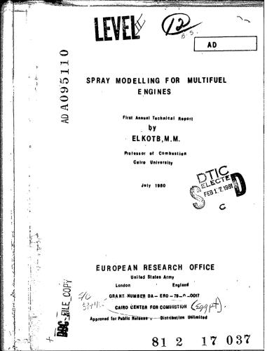 Spray modelling for multifuel engines