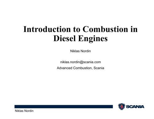 Introduction to combustion in diesel engines
