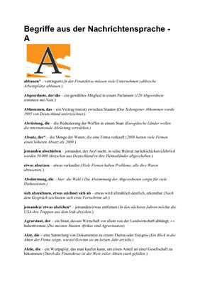 Begriffe aus der Nachrichtensprache