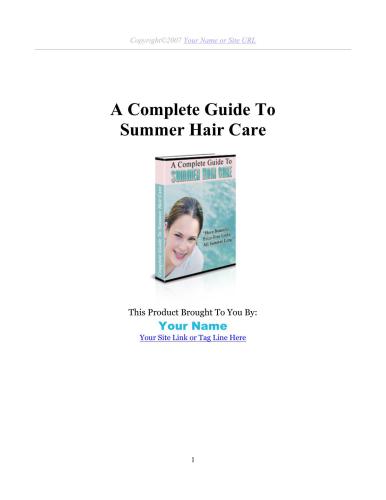A Complete Guide To Summer Hair Care
