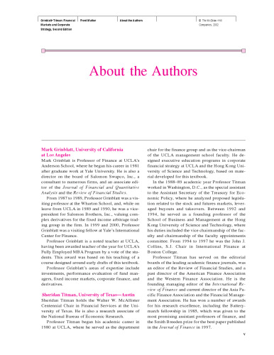 Financial Markets and Corporate Strategy