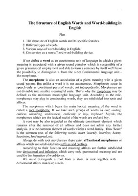 Lectures in English Lexicology