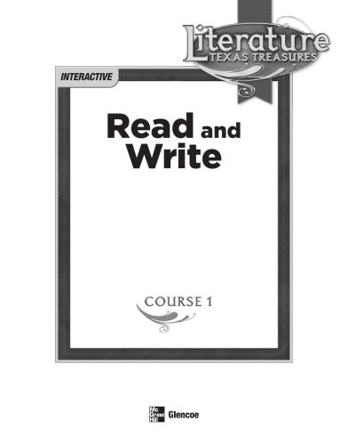 Literature Texas Treasures. Read and Write. Course 1. Student's Book