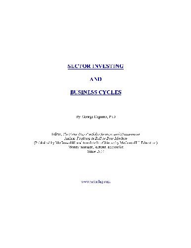 Sector Investing and Business Cycles