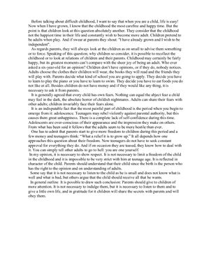 Childhood is not the happiest time