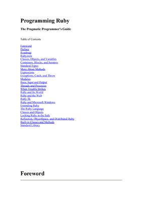 Programming Ruby. The Pragmatic Programmer's Guide