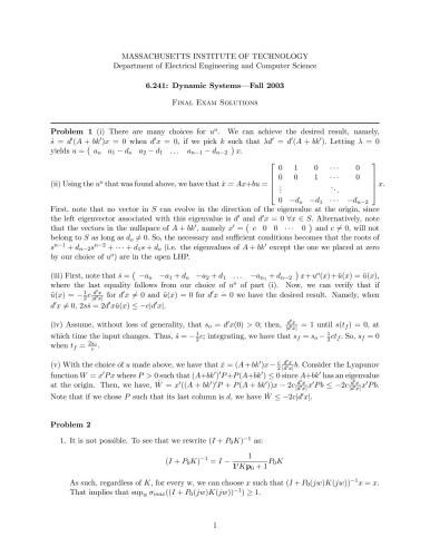 Lectures on Dynamic Systems and Control