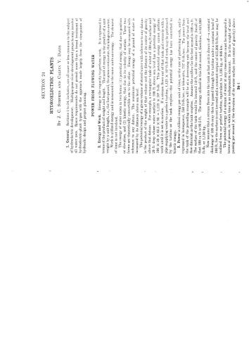 Handbook of Applied Hydraulics. Section 24. Hydropower plants