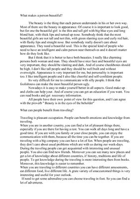 What makes a person beautiful