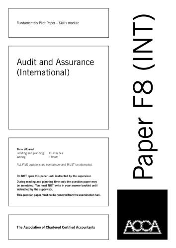 ACCA F8 Audit and assurance (International) (ATC)