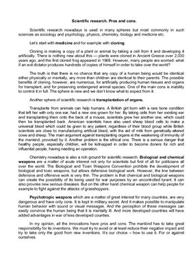 Scientific research - pros and cons
