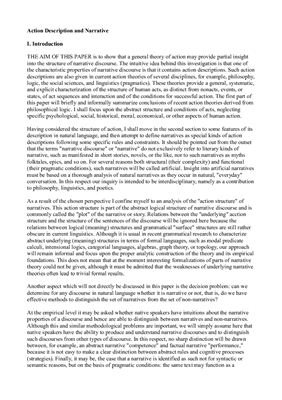 Action, Action Description and Narrative