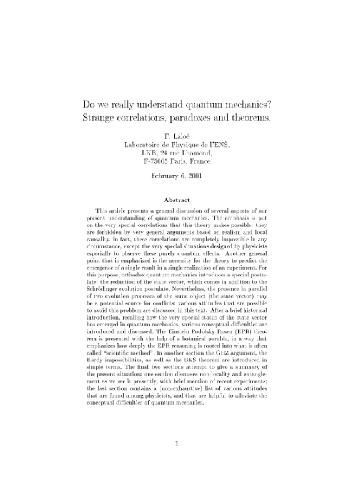 Do we really understand quantum mechanics