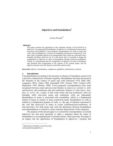 Adjectives and boundedness