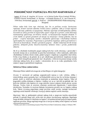 Inspection periods for Petlton turbine runners (translated in serbian)