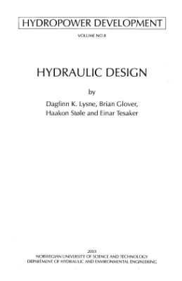 Hydropower development - Vol. 8, Hydraulic design