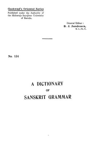 A dictionary of Sanskrit grammar