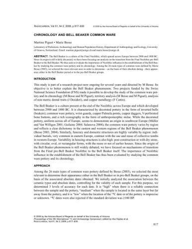 Chronology and Bell Beaker common ware