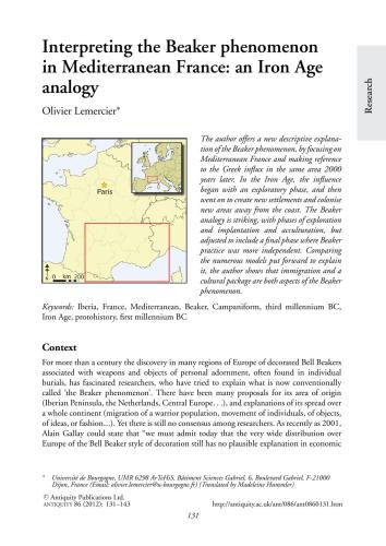 Interpreting the Beaker phenomenon in Mediterranean France: an Iron Age analogy