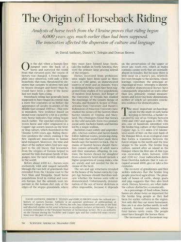 The Origin of Horseback Riding