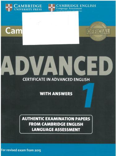 Cambridge English Advanced 1 Examination Papers with Answers