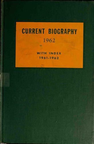Current Biography Yearbook 1962