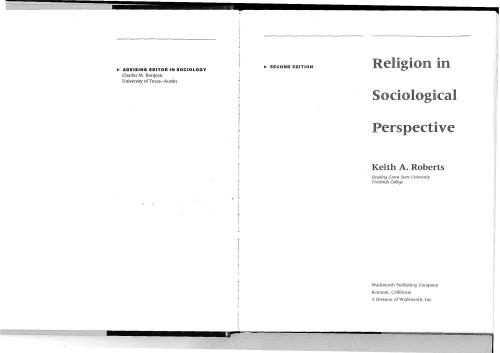 Religion in Sociological perspective