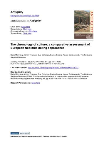 The chronology of culture: a comparative assessment of European Neolithic dating approaches