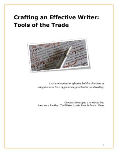 Crafting an Effective Writer: Tools of the Trade