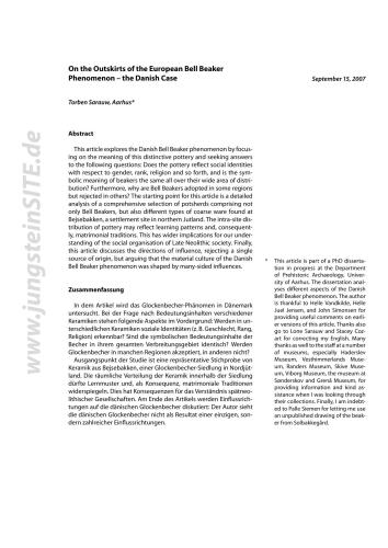 On the Outskirts of the European Bell Beaker Phenomenon - the Danish Case