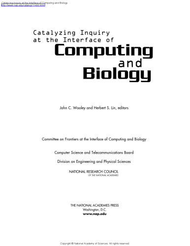 Catalyzing Inquiry at the Interface of Computing And Biology
