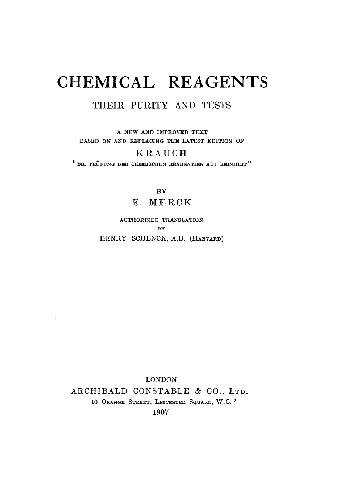 chemical reagents their purity and tests