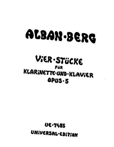 Vier Stücke für Klarinette und Klavier, op. 5