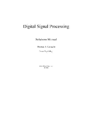 Digital Signal Processing solution manuel