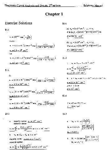 Electronic Circuit Analysis and Design - solution manuel