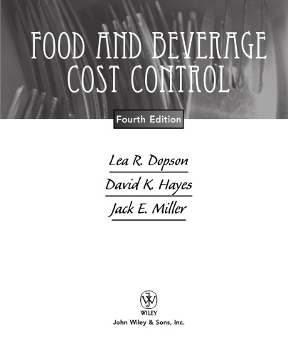 Food and Beverage Cost Control