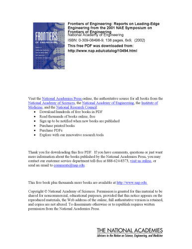 Frontiers of Engineering Reports on Leading-Edge Engineering from the NAE Symposium on Front